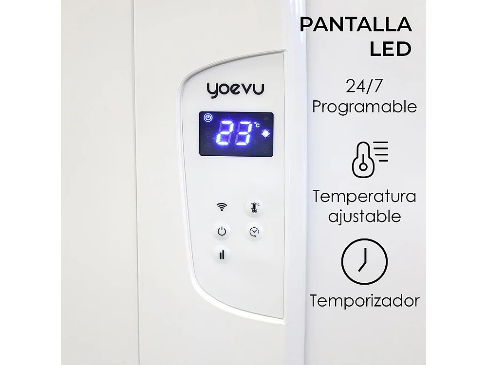 Emisor térmico de aluminio Yoevu, calefactor de bajo consumo