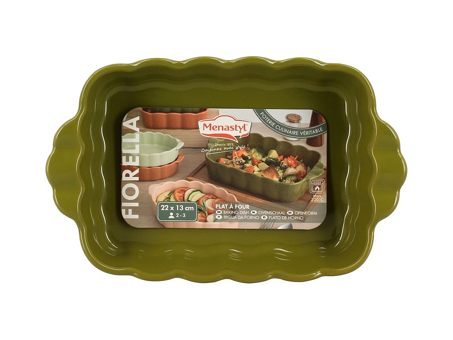 Menastyl - Plat A Four Fiorella 22x13cm En Gres Vert