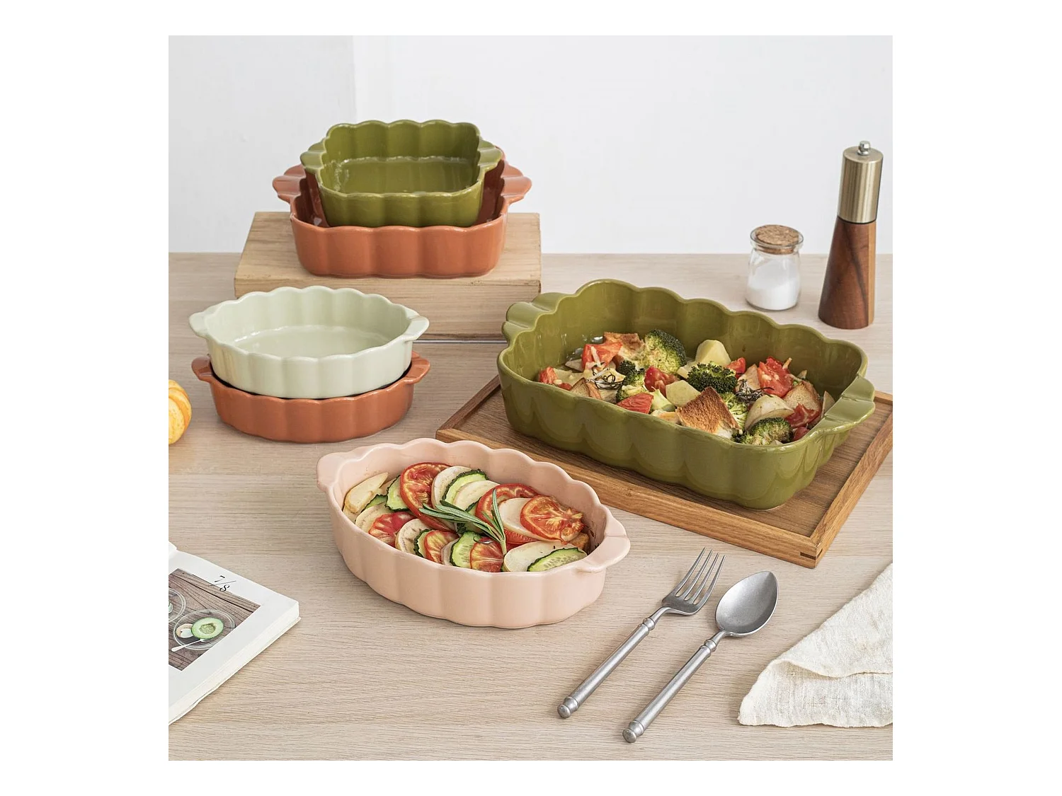 Menastyl - Plat A Four Fiorella 22x13cm En Gres Vert