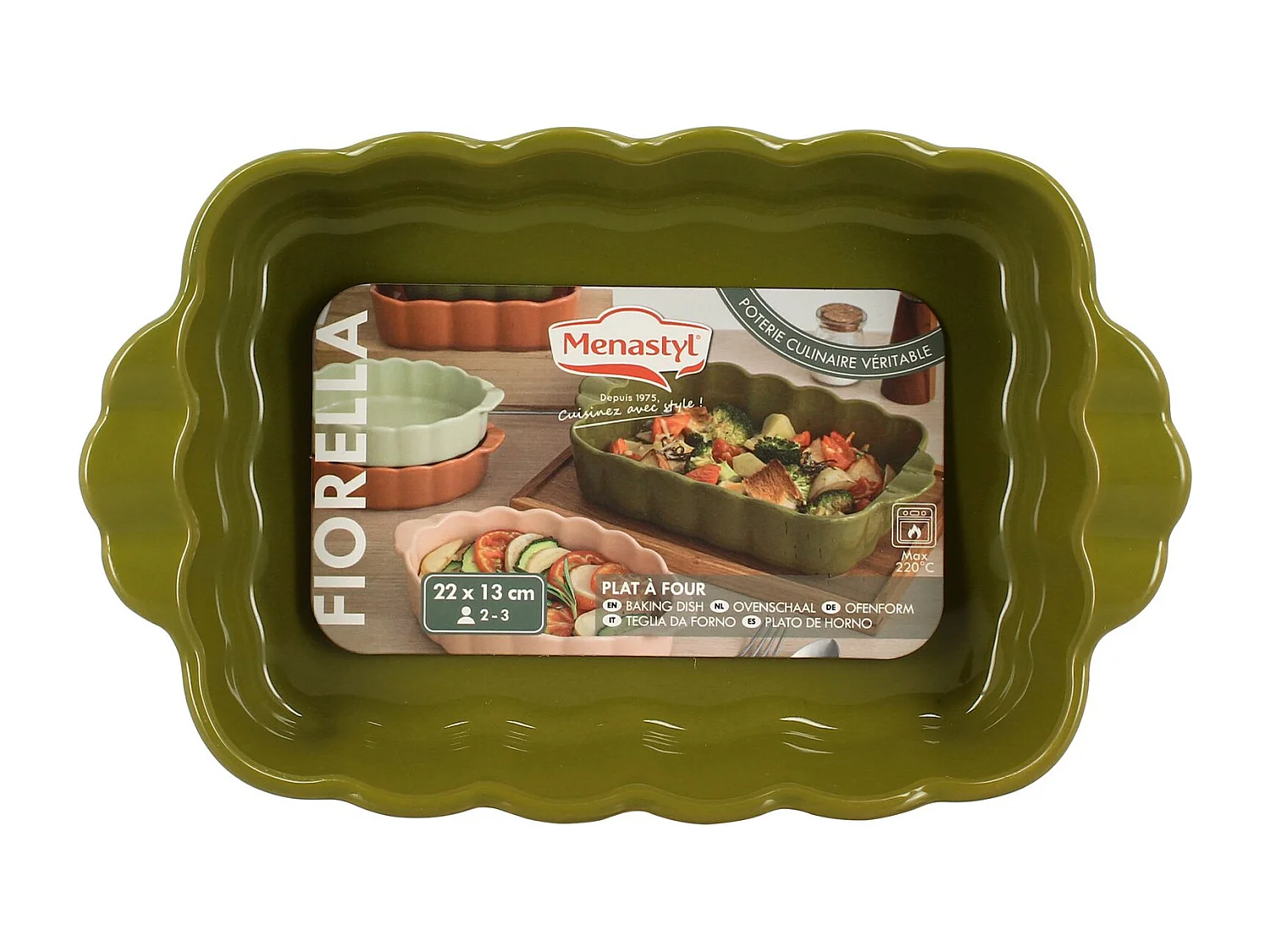 Menastyl - Plat A Four Fiorella 22x13cm En Gres Vert