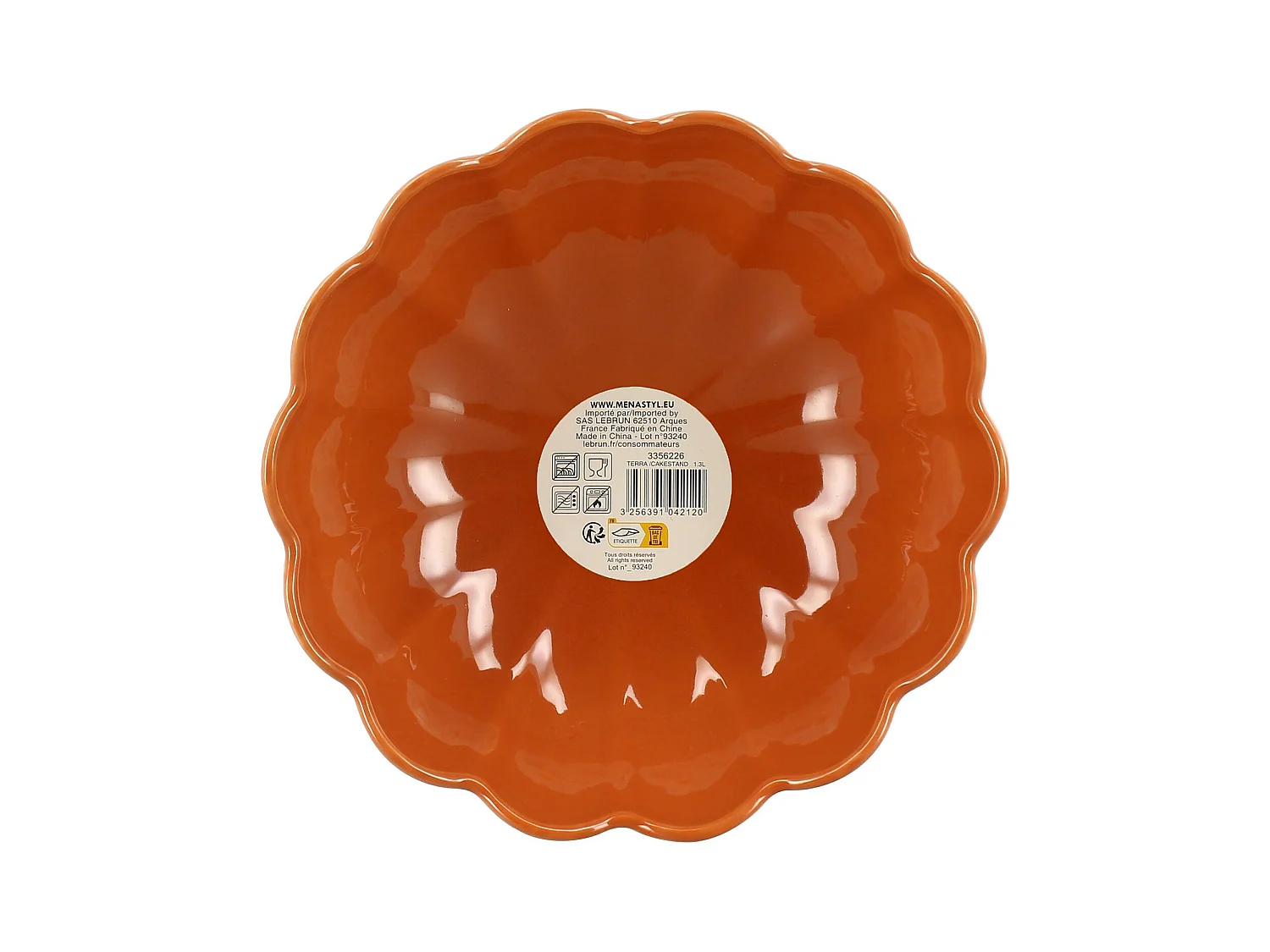 Menastyl - Plat Sur Pied Fiorella 21x11.5cm En Gres Terracotta Pied Vert