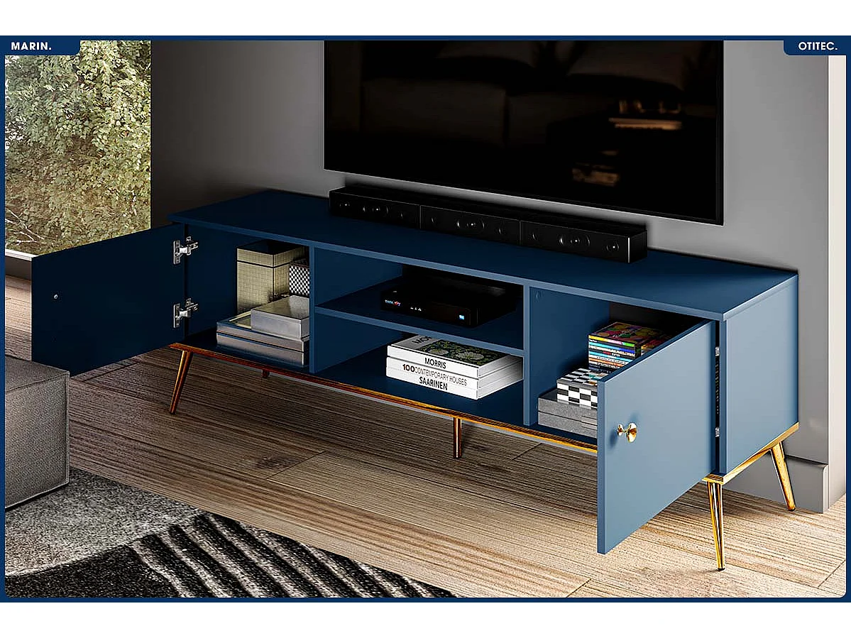 Meuble TV - H.54 x L.160 x P.40 cm - MARIN