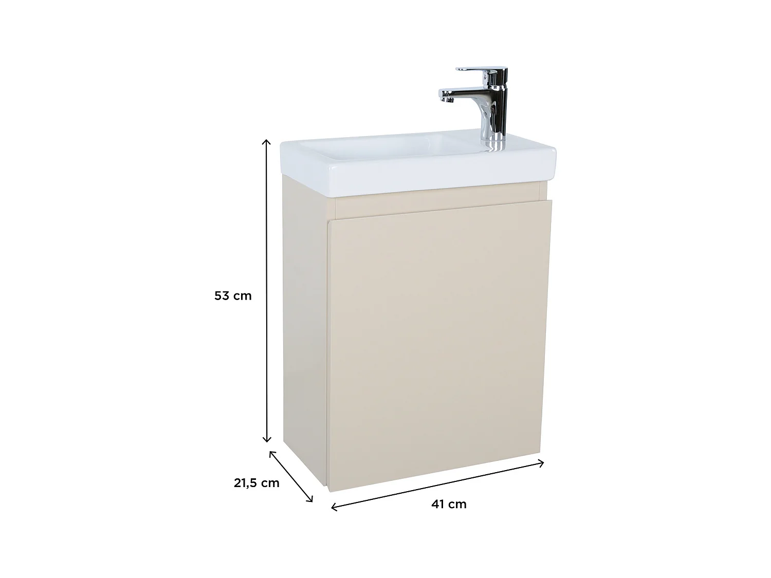 Ensemble lave-mains suspendu avec robinet chromé