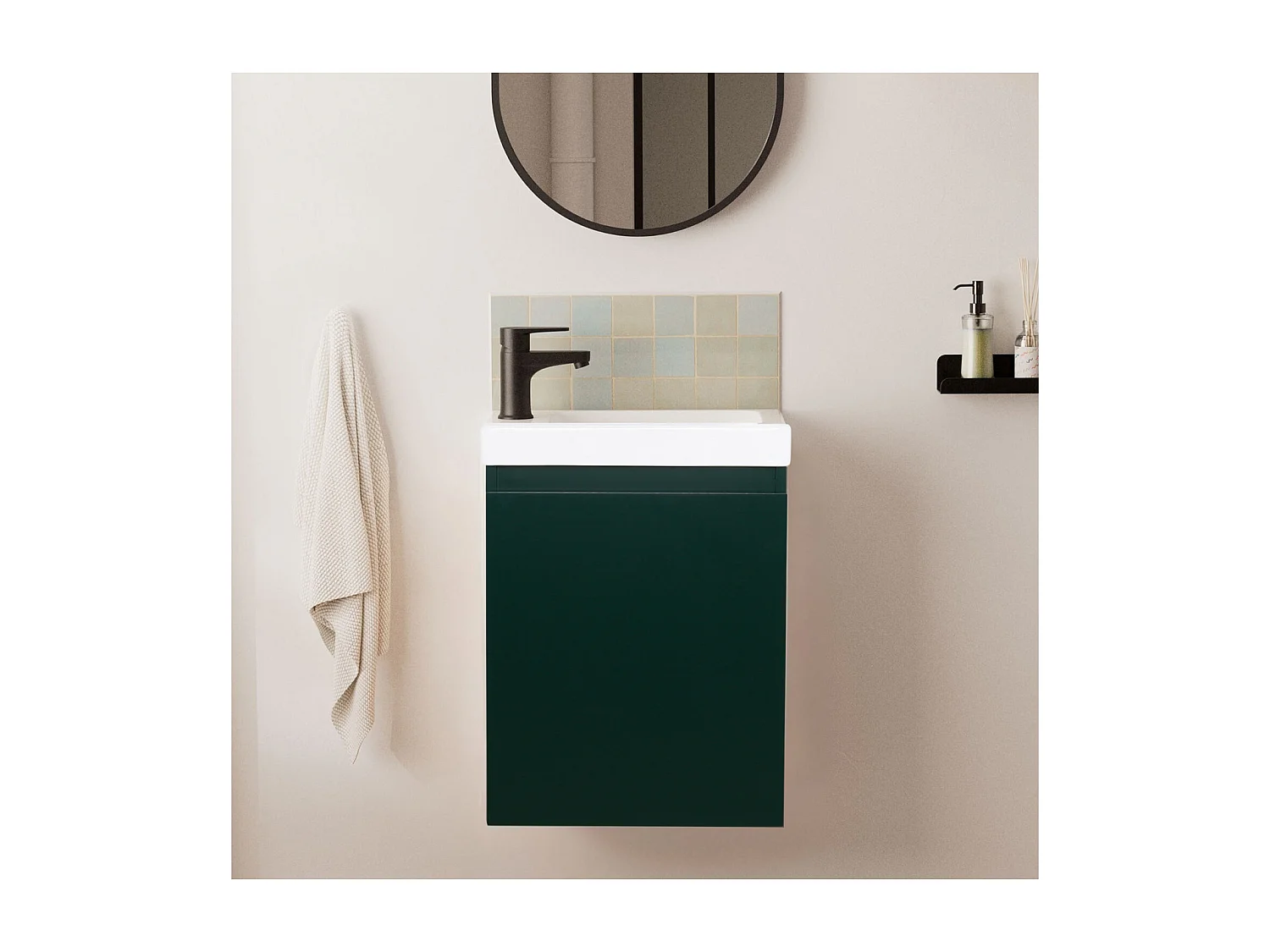 Mueble lavabo LISA negro + grifería