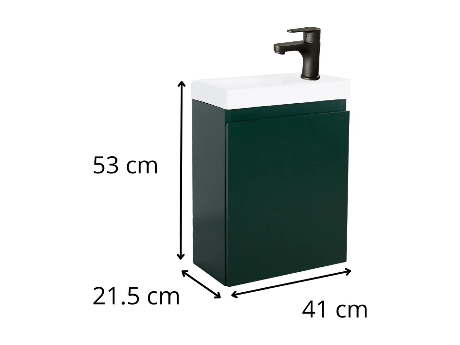 LISA zwarte wastafelmeubel + kraan