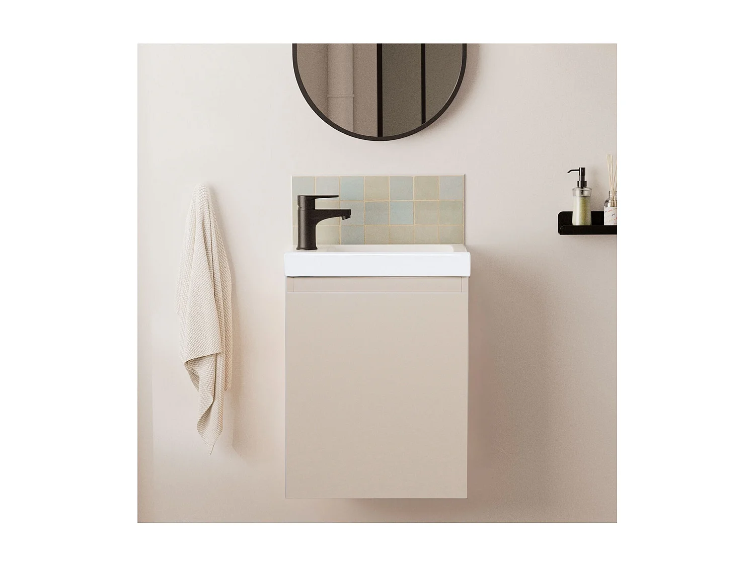 Mueble lavabo LISA negro + grifería