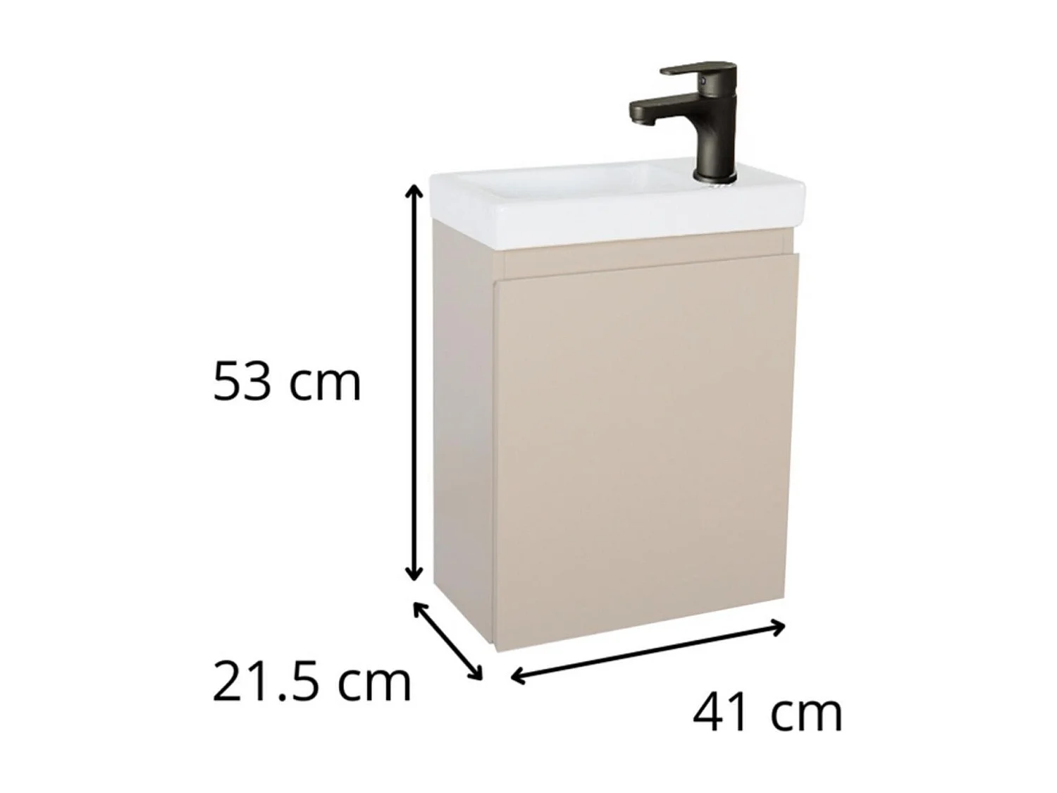 LISA zwarte wastafelmeubel + kraan