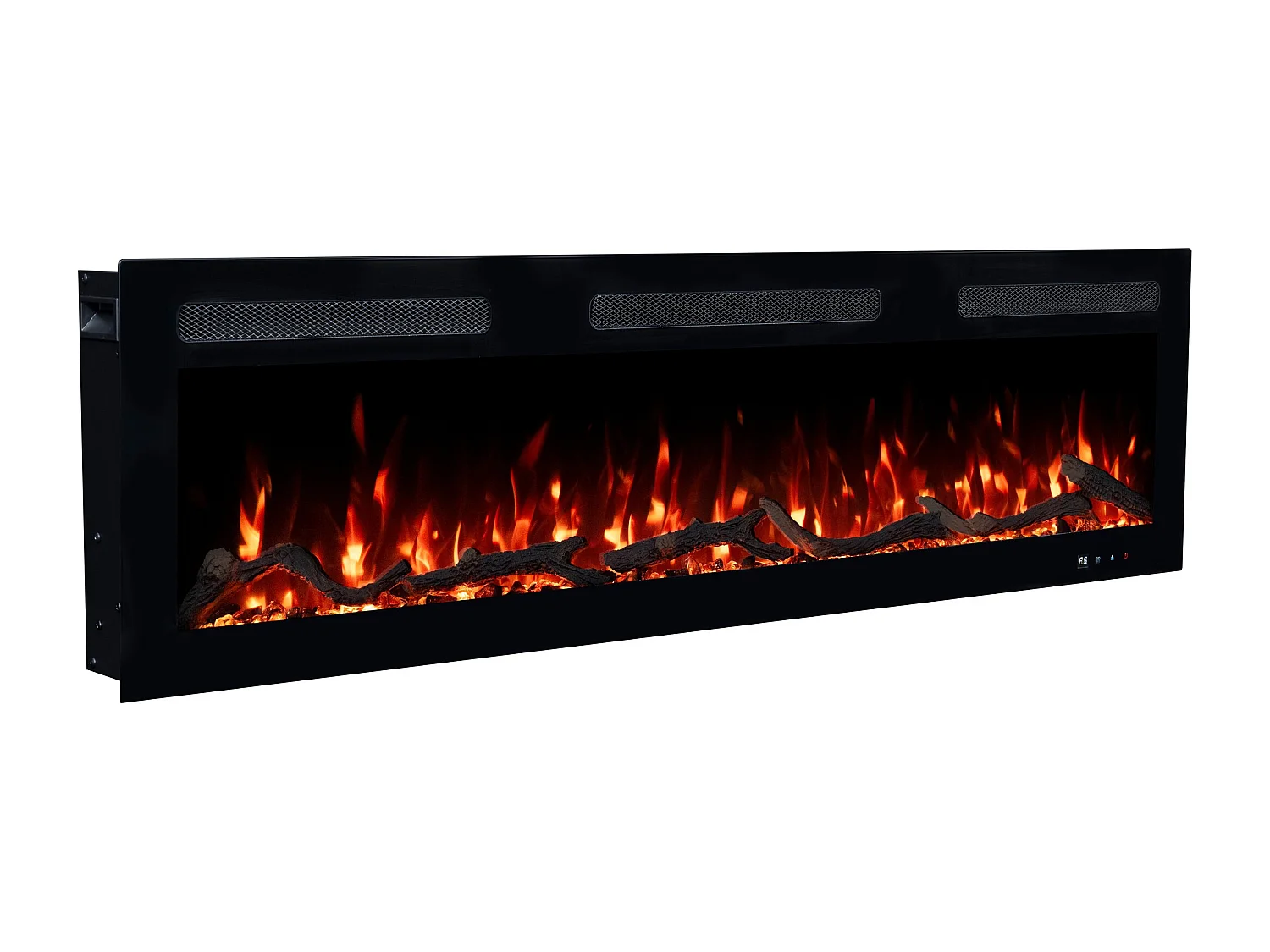 Cheminée électrique MONARCH 107 - feu premium - murale et encastrable - 107x13x35 cm - cheminée LED décorative avec chauffage 900/1800 W