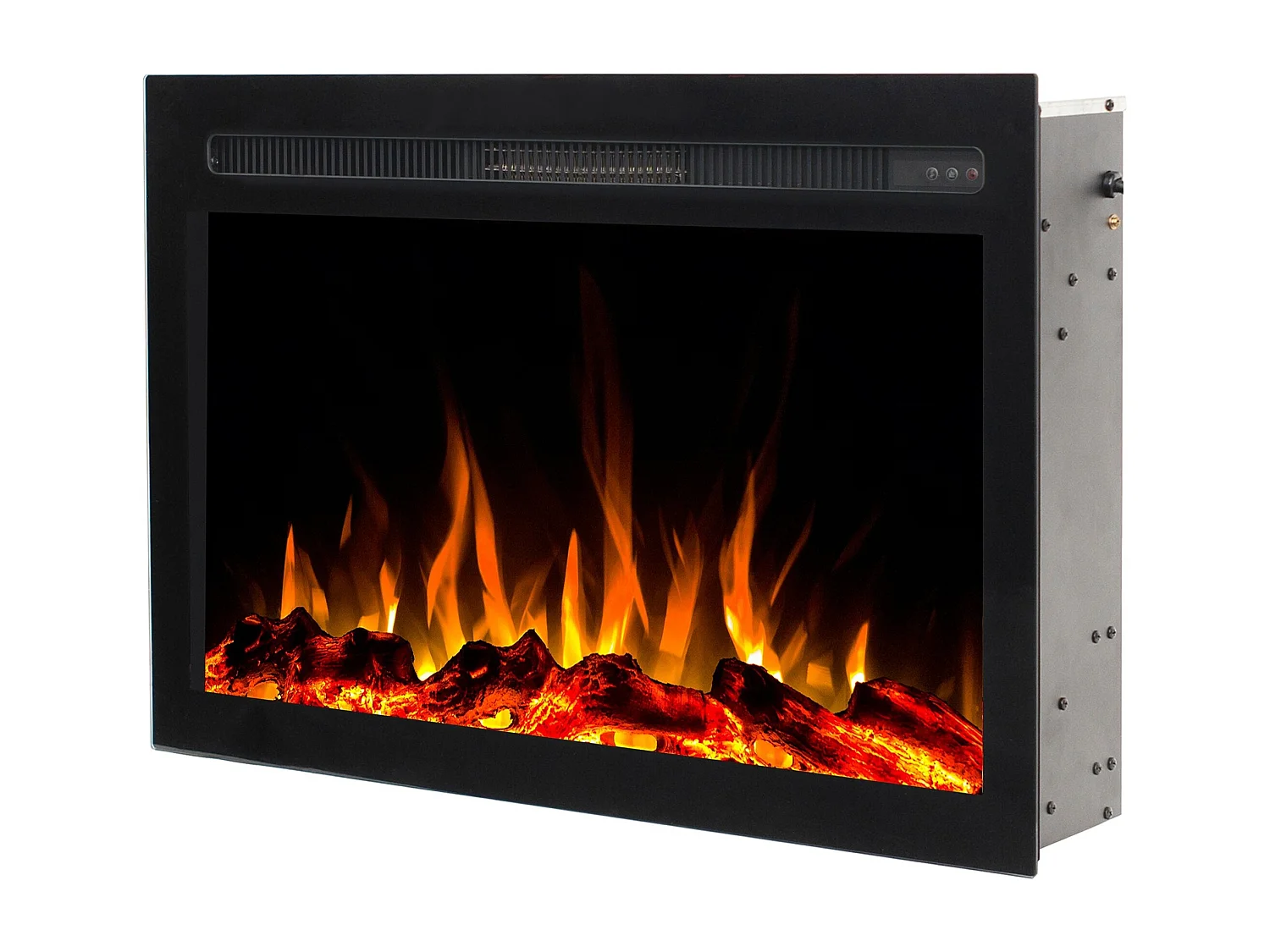 Inserto elettrico INFINITY per camino elettrico - fuoco premium - incassato - 71x14x50 cm - camino LED con riscaldamento 750/1500 W