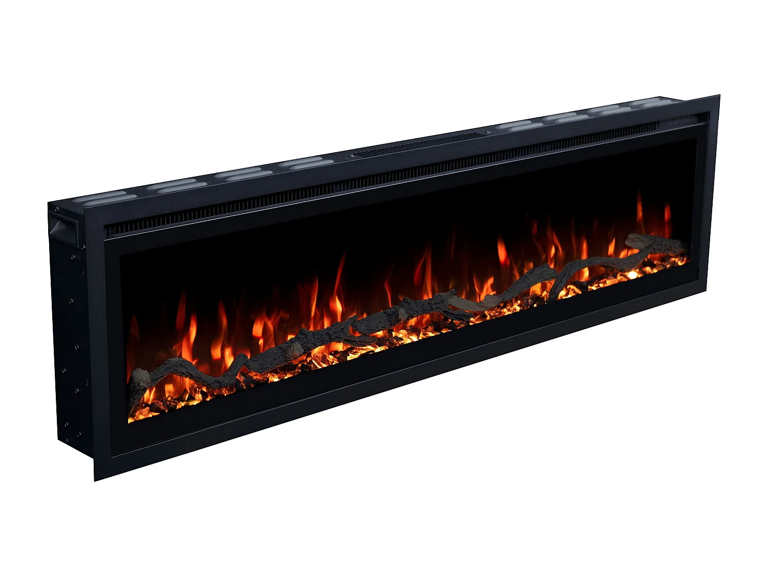 Elektrische haard REGAL 126 - premium vlam - voor wand en inbouw - 126x35x12 cm - LED-haard met verwarming 900/1800 W