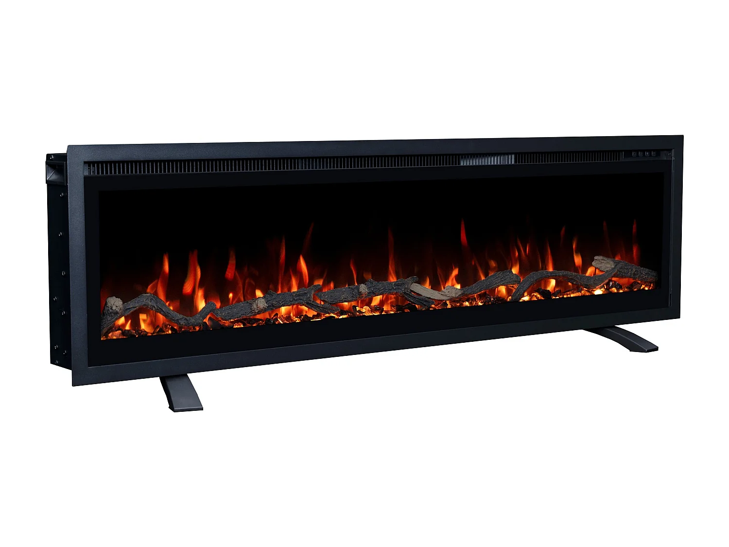 Elektrische haard REGAL 126 - premium vlam - voor wand en inbouw - 126x35x12 cm - LED-haard met verwarming 900/1800 W