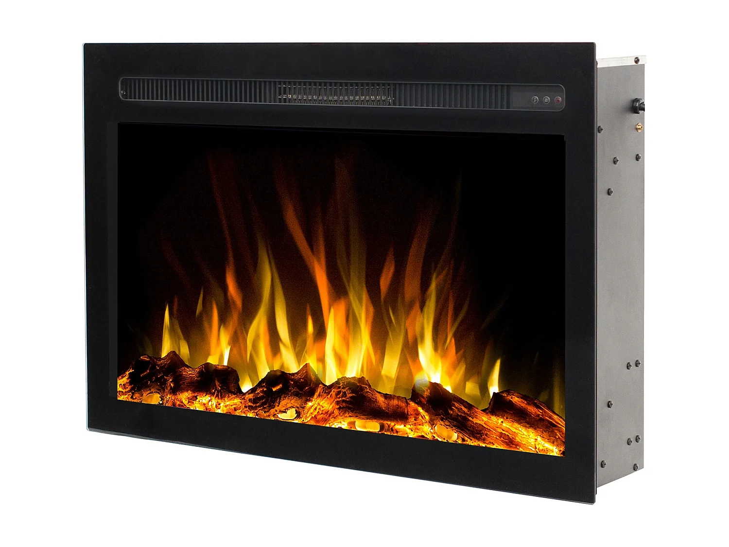 Elektrische inzethaard INFINITY - premium vlam - voor inbouw - 66x14x50 cm - LED-haard met verwarming 750/1500 W