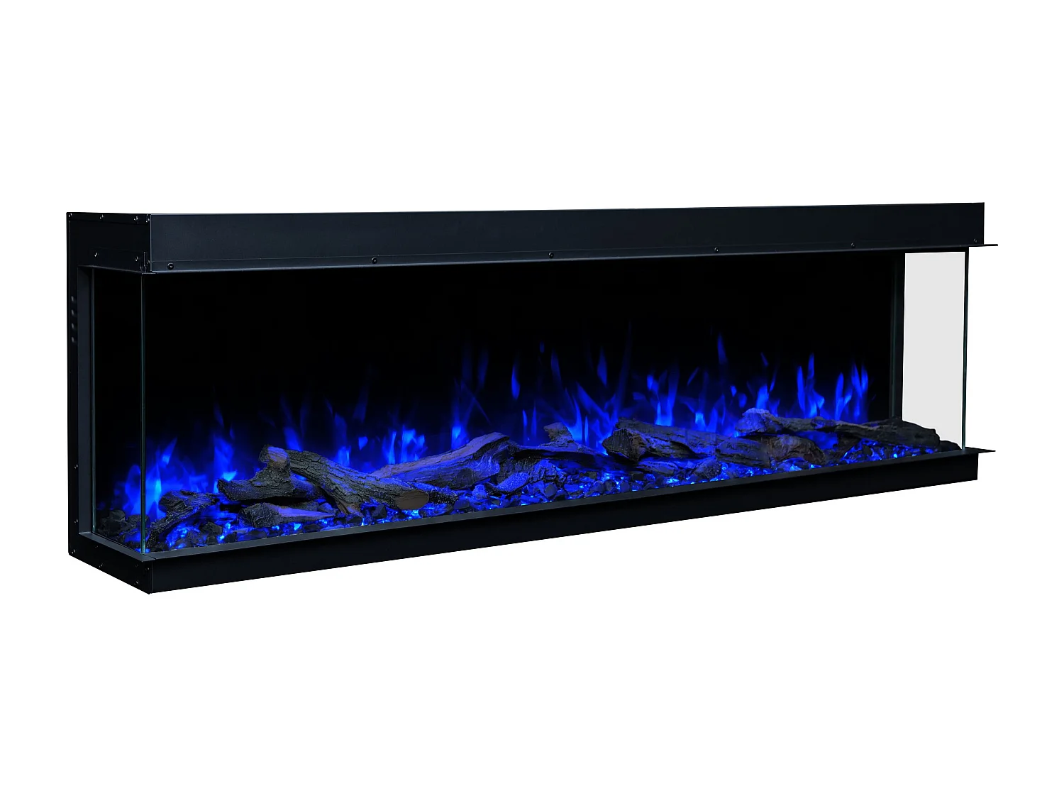 Cheminée électrique à 3 côtés SOLIS 180 - feu premium, encastrable - 180x30x46 cm - cheminée LED - chauffage 750/1500 W