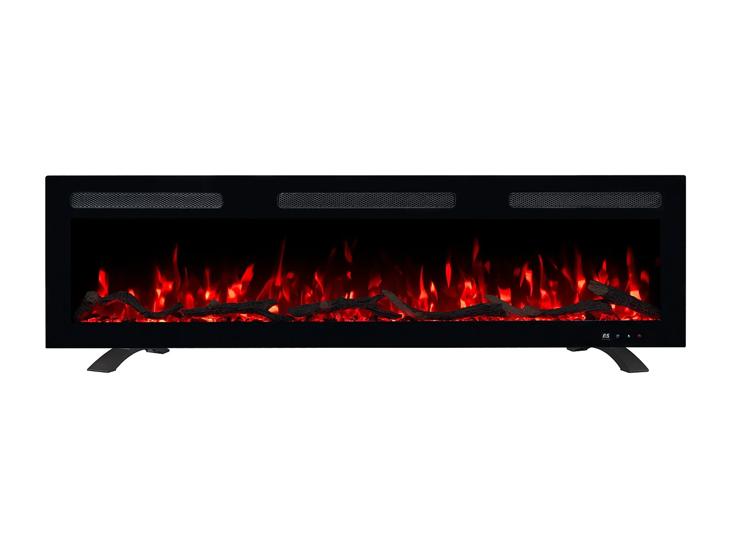 Cheminée électrique MONARCH 127 - feu premium - murale et encastrable - 127x13x35 cm - cheminée LED décorative avec chauffage 900/1800 W