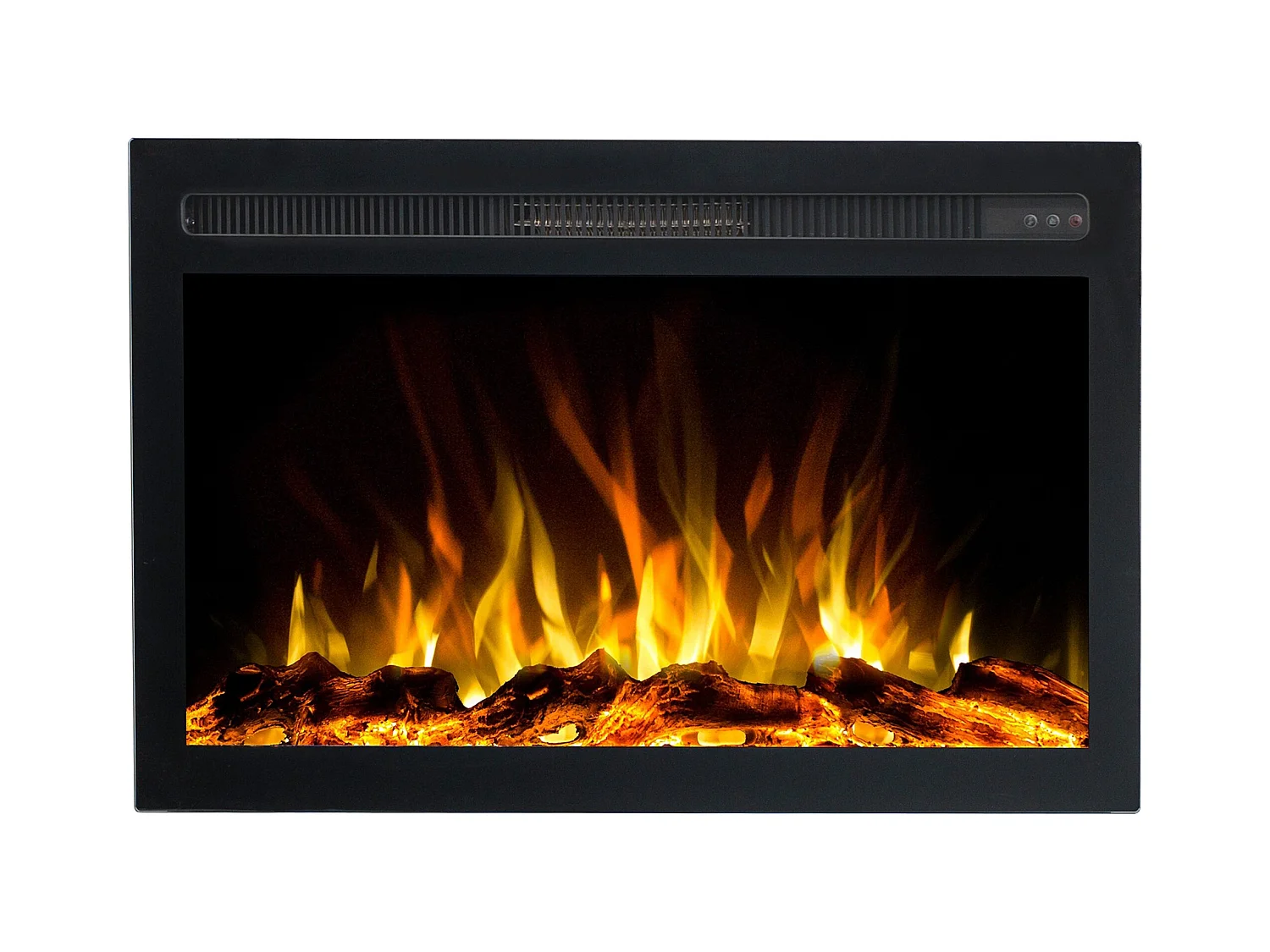 Elektrische inzethaard INFINITY - premium vlam - voor inbouw - 76x14x50 cm - LED-haard met verwarming 750/1500 W