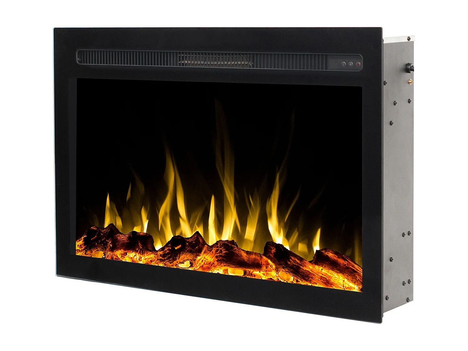 Elektrische inzethaard INFINITY - premium vlam - voor inbouw - 76x14x50 cm - LED-haard met verwarming 750/1500 W