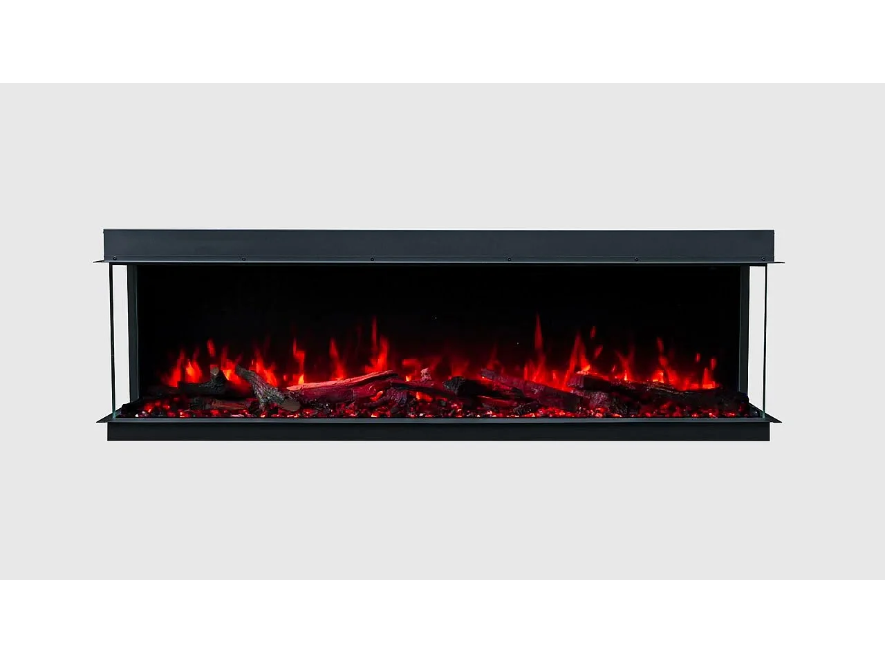 Cheminée électrique à 3 côtés SOLIS 150 - feu premium, encastrable - 150x30x46 cm - cheminée LED - chauffage 750/1500 W