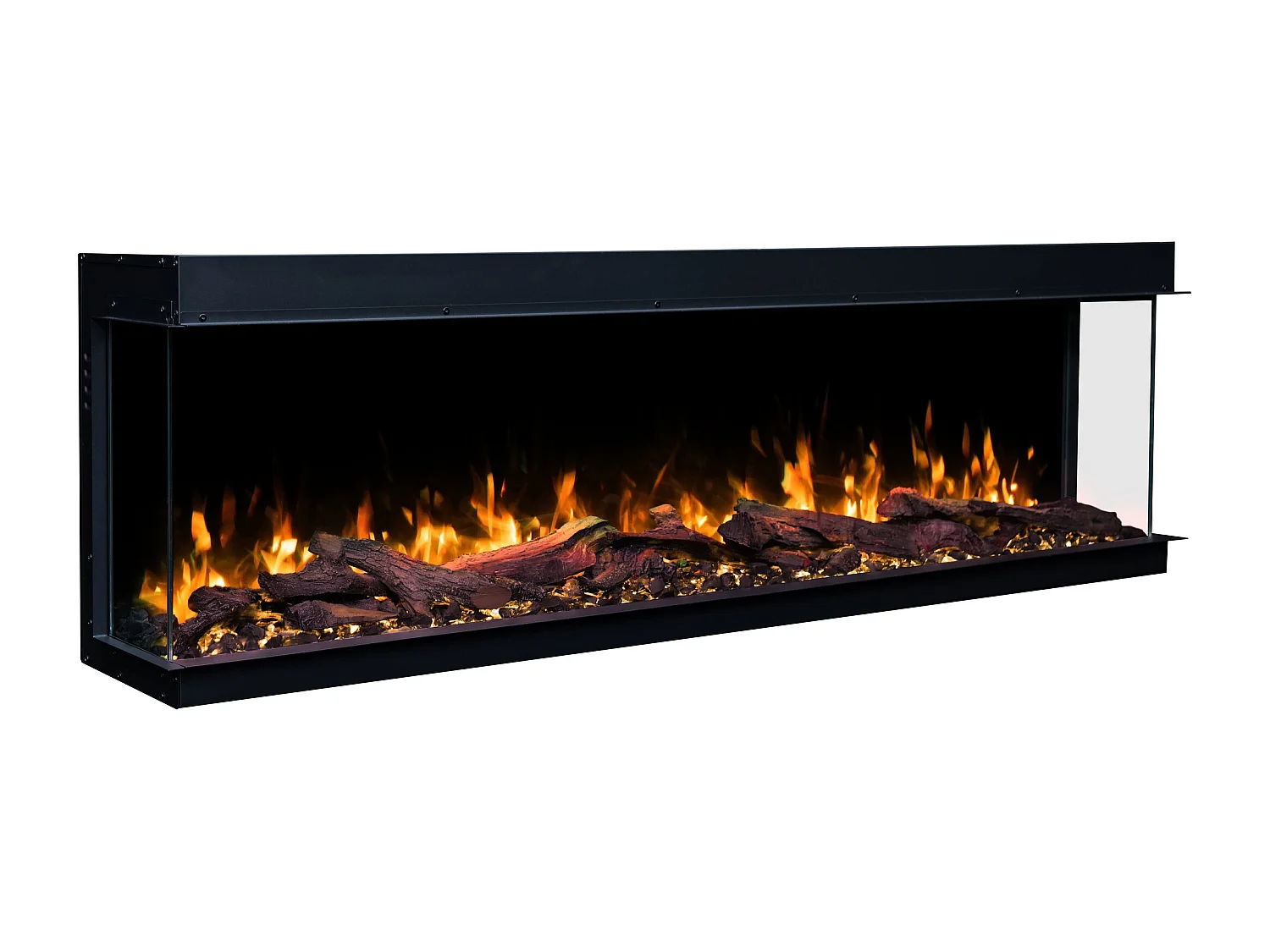 Cheminée électrique à 3 côtés SOLIS 150 - feu premium, encastrable - 150x30x46 cm - cheminée LED - chauffage 750/1500 W