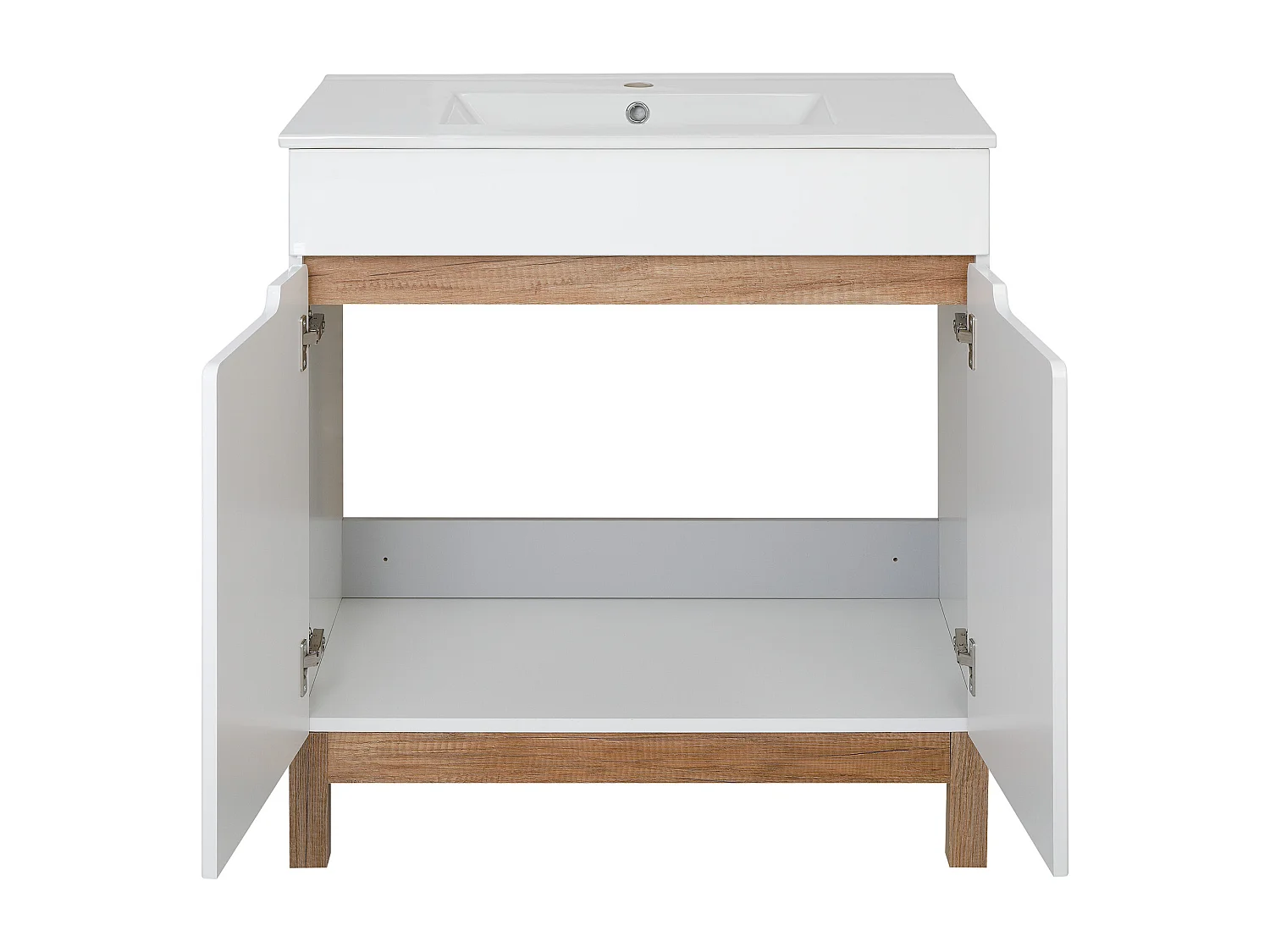 Ensemble de meubles de salle de bain blanc 80 cm Armoire avec lavabo Support pour balai à franges Spek