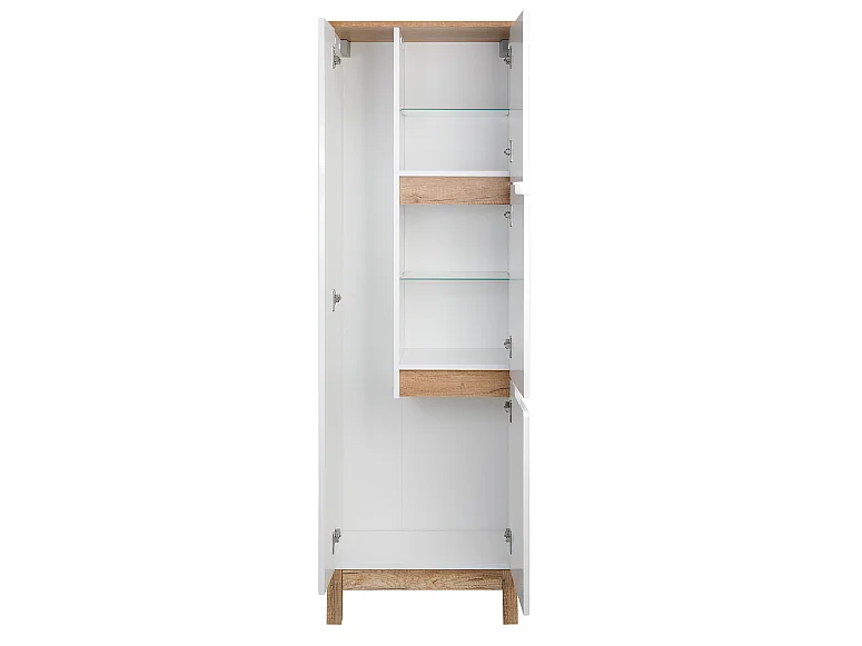 Wit badkamermeubelset 60 cm Kast met wastafel Mopstandaard Spek