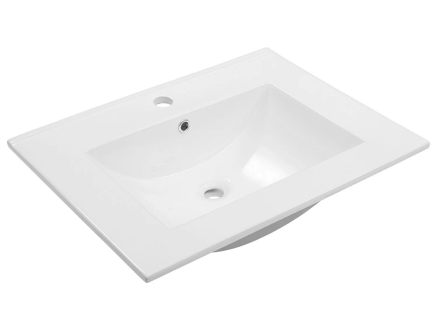 Wit badkamermeubelset 60 cm Kast met wastafel Mopstandaard Spek