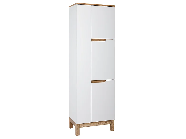 Wit badkamermeubelset 60 cm Kast met wastafel Mopstandaard Spek
