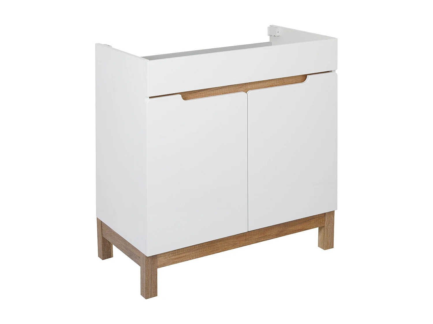Ensemble de meubles de salle de bain blanc 80 cm Armoire avec lavabo Colonne Demi-colonne Spek