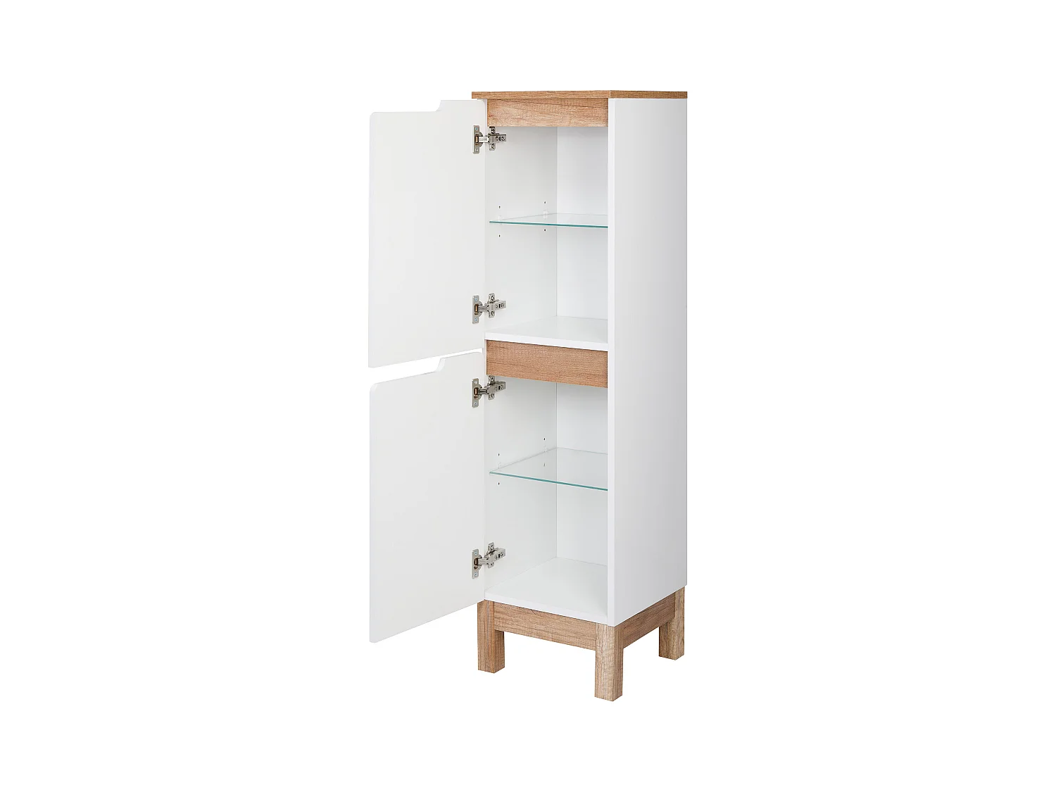 Ensemble de meubles de salle de bain blanc 60 cm Meuble avec lavabo Poteau pour balai à franges Demi-poteau Spek