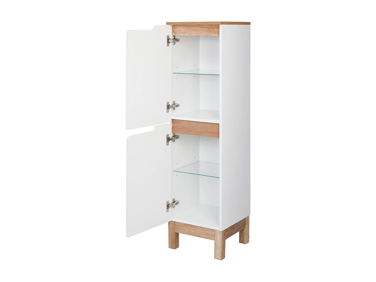 Ensemble de meubles de salle de bain blanc 60 cm Meuble avec lavabo Poteau pour balai à franges Demi-poteau Spek