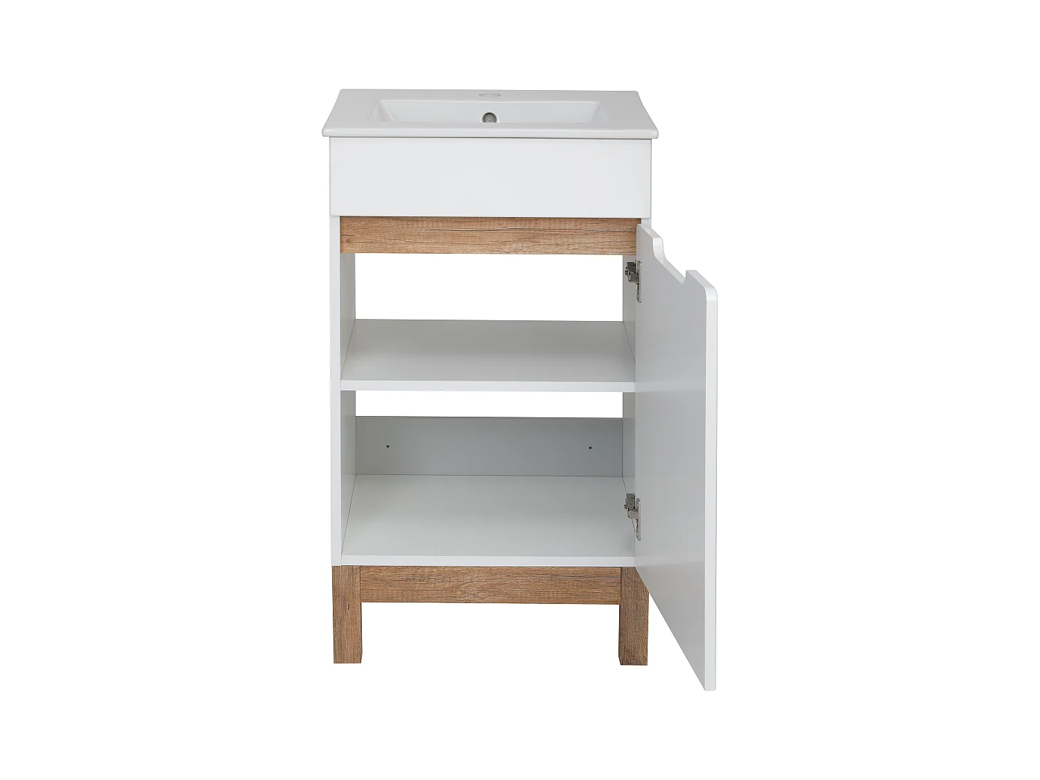 Zestaw Łazienkowy 50cm Szafka z Umywalką 1 Drzwi Biała Spek