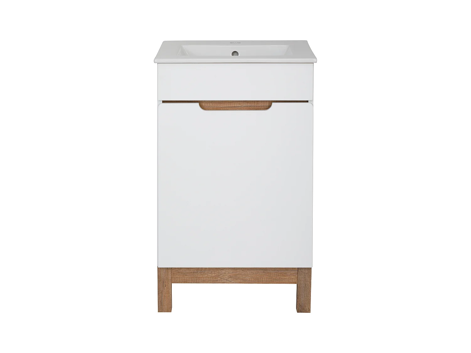 Zestaw Łazienkowy 50cm Szafka z Umywalką 1 Drzwi Biała Spek