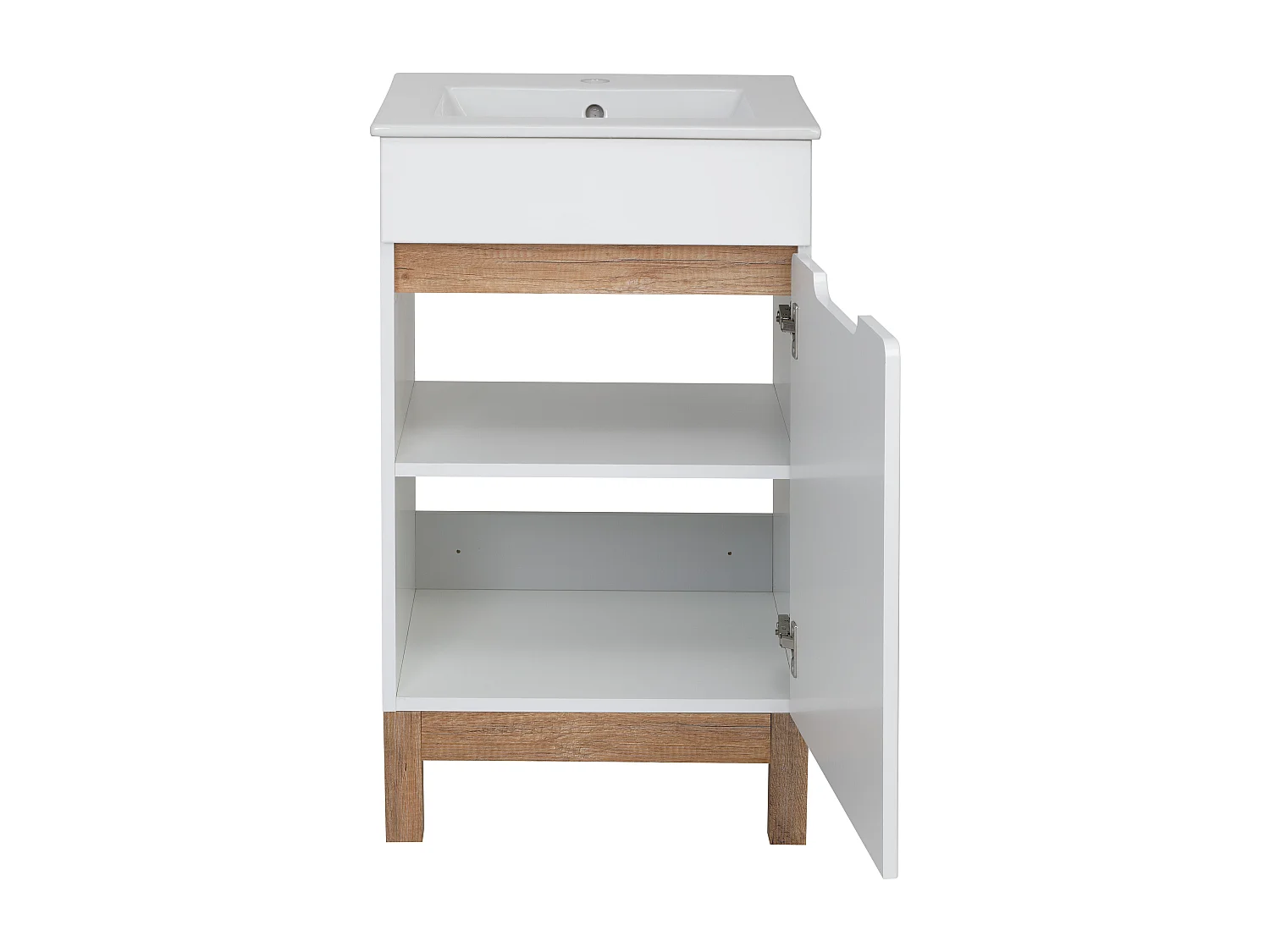 Zestaw Łazienkowy 50cm Szafka z Umywalką 1 Drzwi Biała Spek