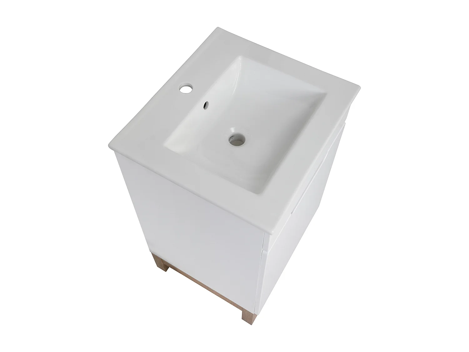 Zestaw Łazienkowy 50cm Szafka z Umywalką 1 Drzwi Biała Spek