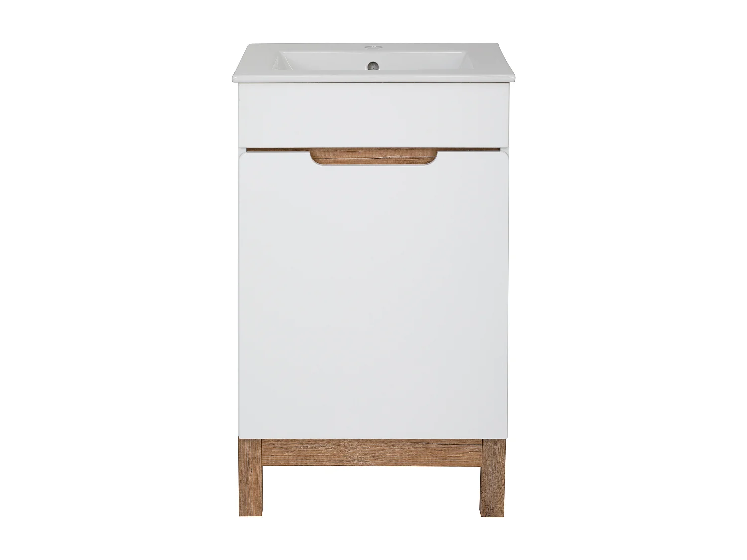 Zestaw Łazienkowy 50cm Szafka z Umywalką 1 Drzwi Biała Spek