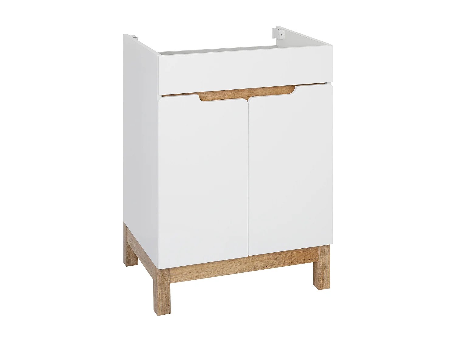 Ensemble de meubles de salle de bain blanc 60 cm Armoire avec lavabo Demi-colonne Spek