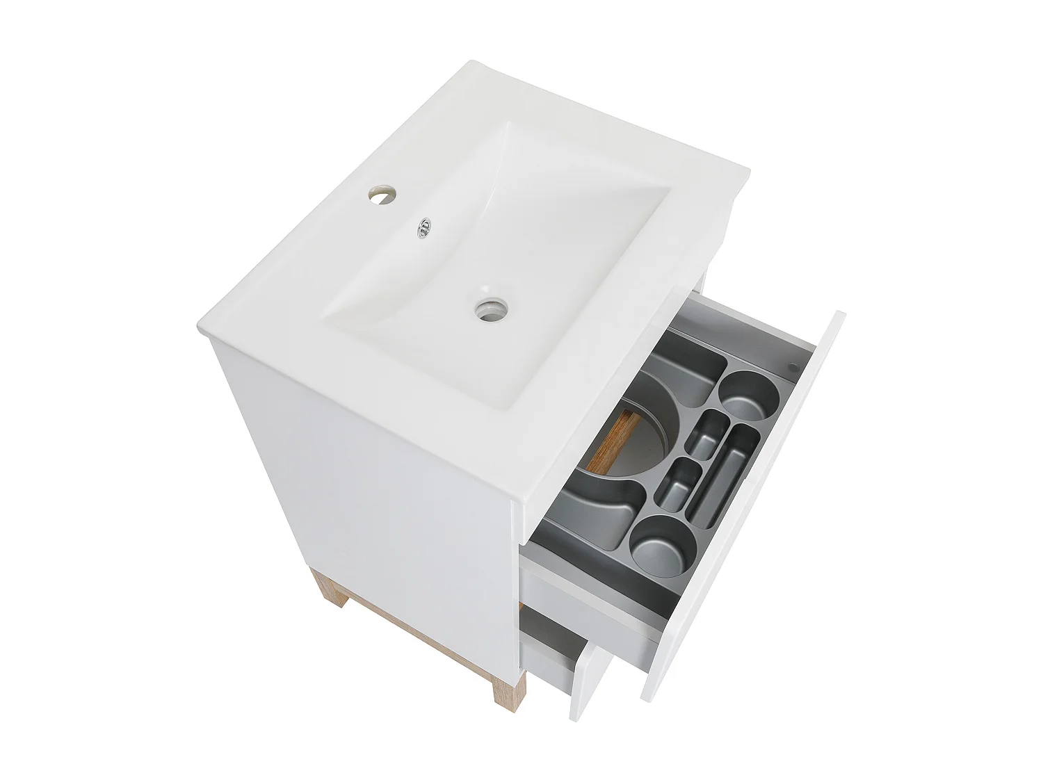 Ensemble de salle de bain blanc 60 cm  Meuble avec lavabo 2 tiroirs Spek