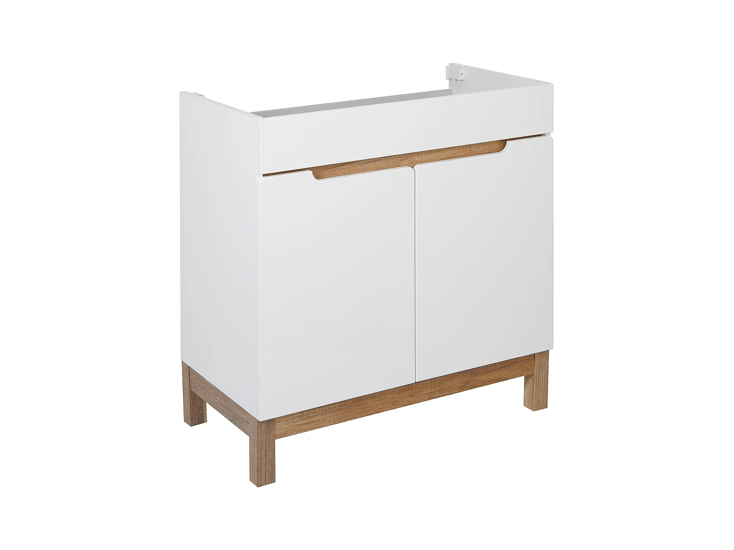 Weißes Badezimmer-Set 80 cm Waschbeckenunterschrank mit 2 Türen Spek