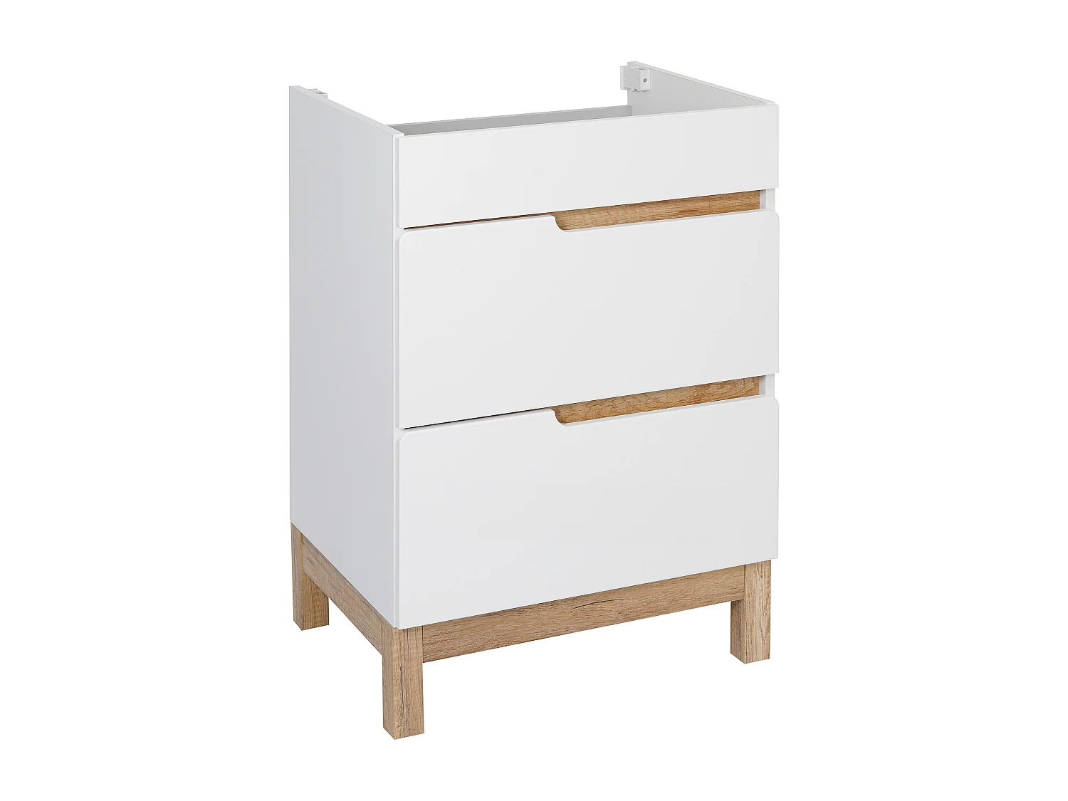 Ensemble de meubles de salle de bain blanc 60 cm Armoire avec lavabo Colonne Demi-colonne Spek