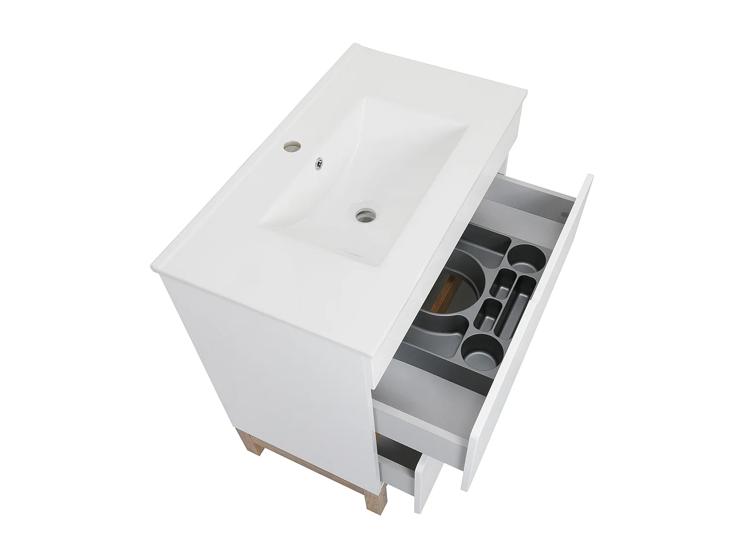 Ensemble de meubles de salle de bain blanc 80 cm Meuble avec lavabo Demi-colonne Spek