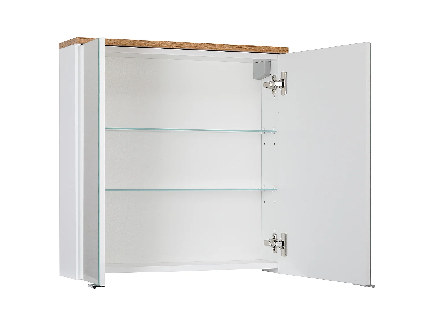 Szafka Łazienkowa z Lustrem 60cm 2 Drzwi Biała Spek