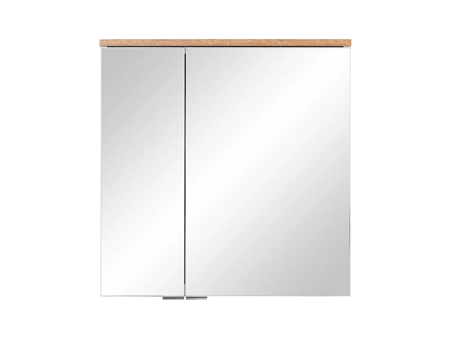 Szafka Łazienkowa z Lustrem 60cm 2 Drzwi Biała Spek