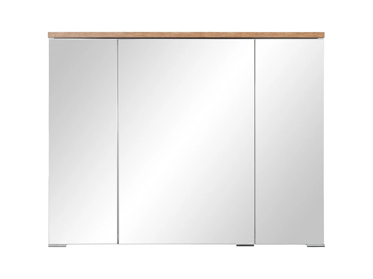 Szafka Łazienkowa z Lustrem 80cm 3 Drzwi Biała Spek