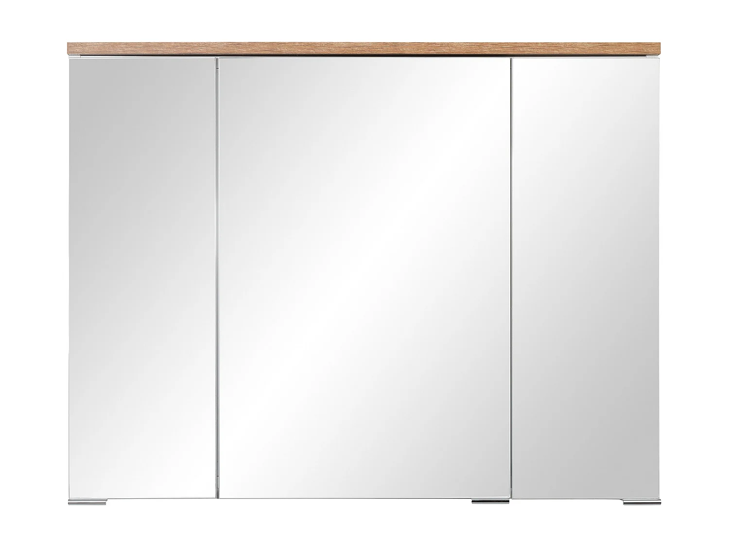 Szafka Łazienkowa z Lustrem 80cm 3 Drzwi Biała Spek