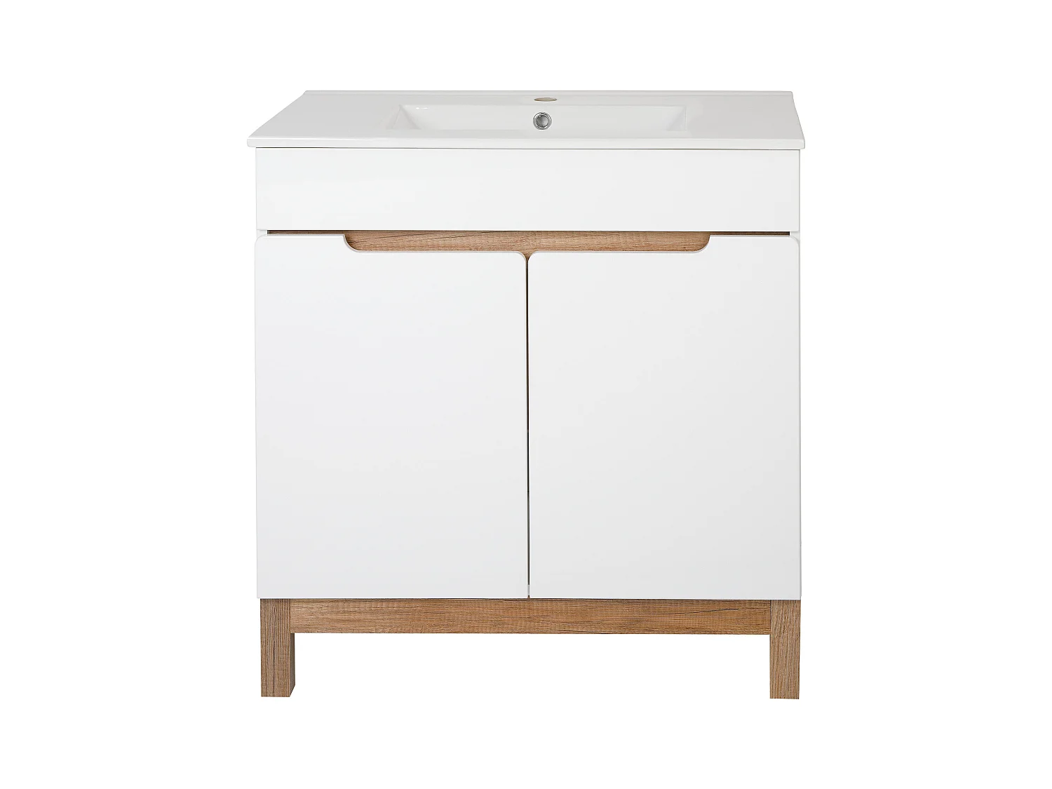 Szafka Łazienkowa pod Umywalkę 80cm 2 Drzwi Biała Spek