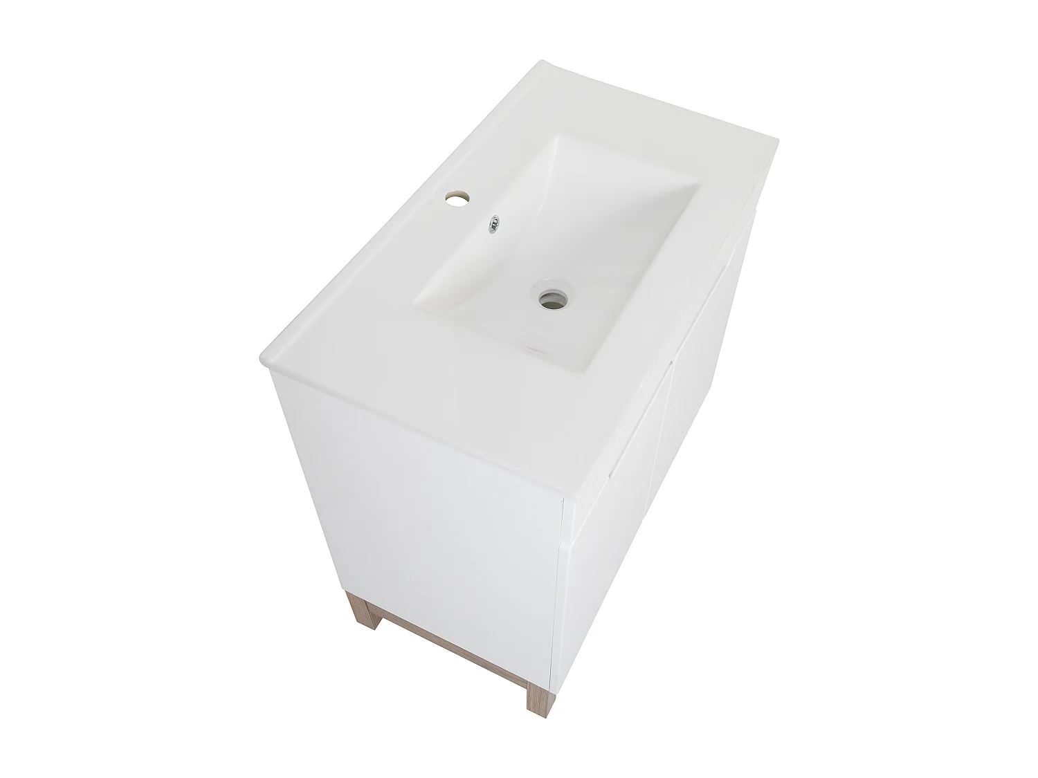 Badkamermeubel onder wastafel 80 cm 2 deuren wit Spek