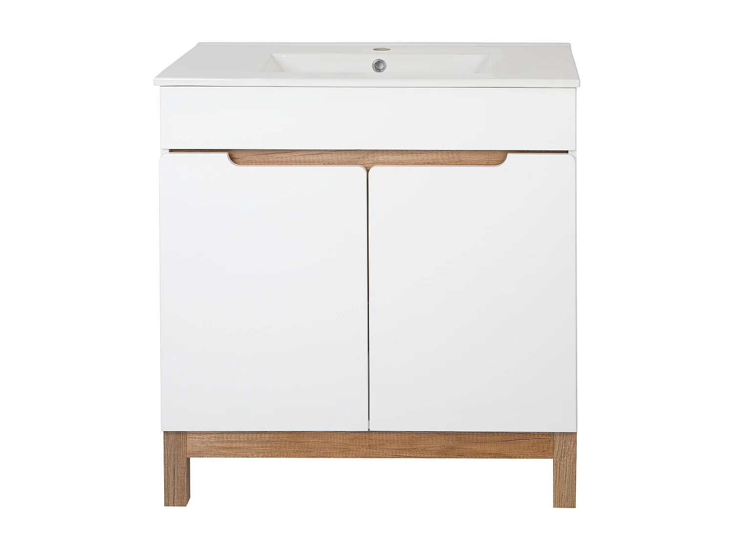 Badkamermeubel onder wastafel 80 cm 2 deuren wit Spek