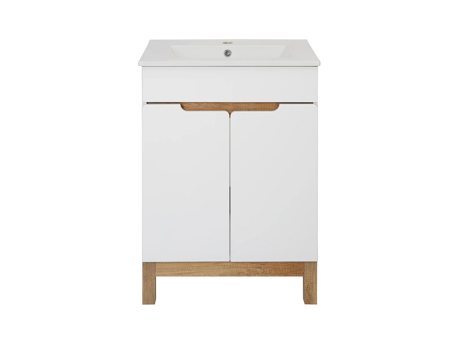 Szafka Łazienkowa pod Umywalkę 60cm 2 Drzwi Biała Spek