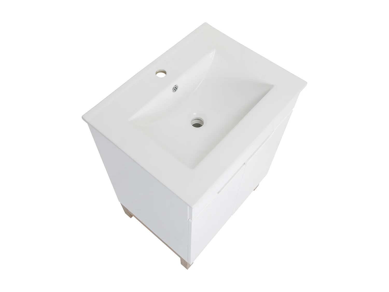 Badkamermeubel onder wastafel 60 cm 2 deuren wit Spek