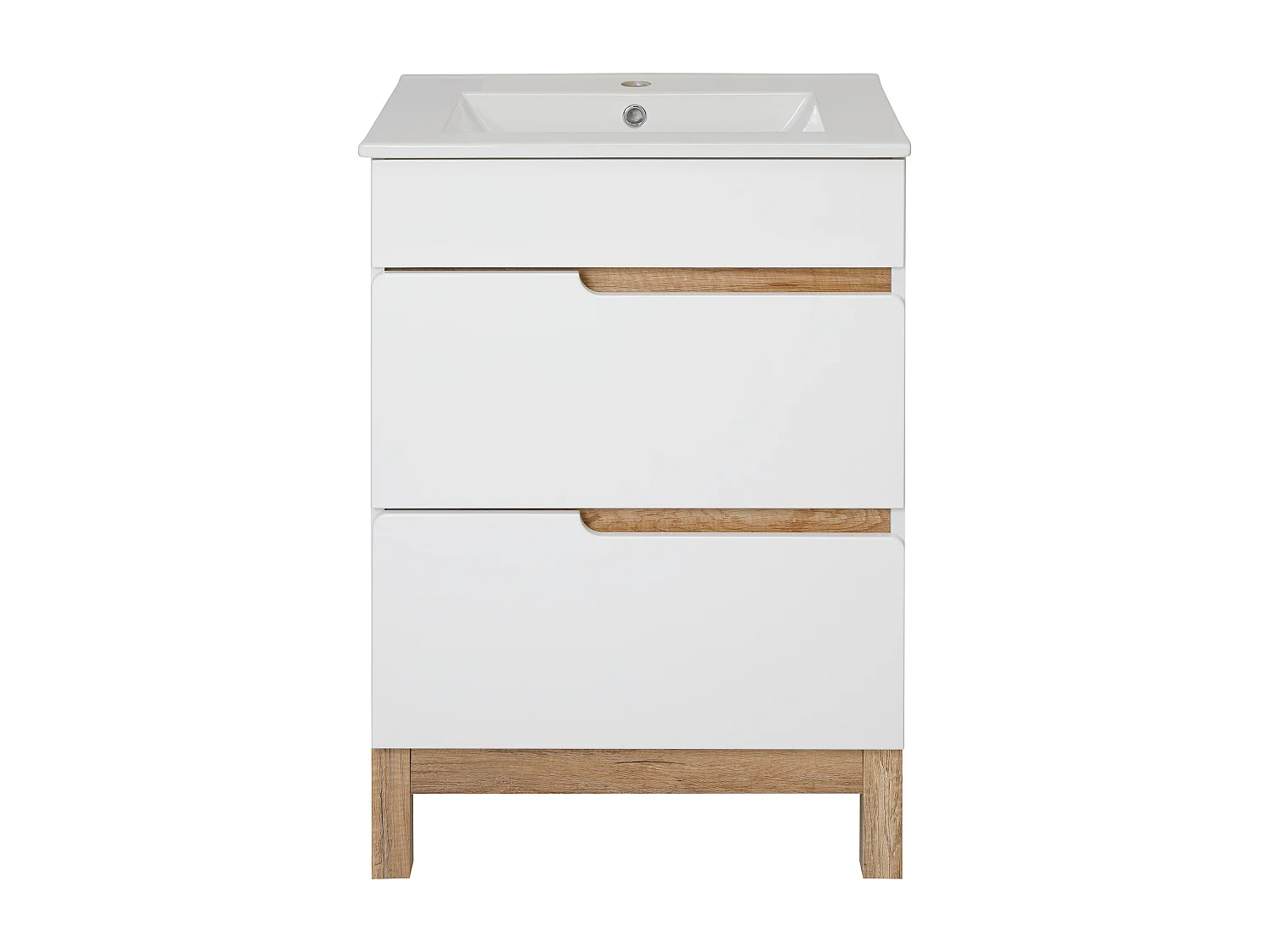 Badkamermeubel onder wastafel 60 cm 2 lades Wit Spek