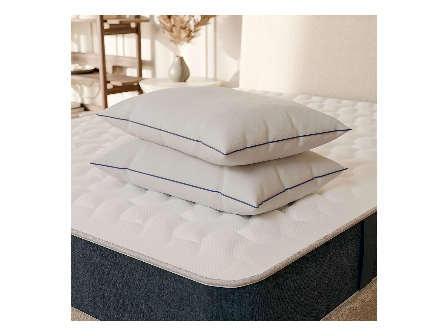 Matelas hybride et oreillers moelleux 90x200cm épais 22cm